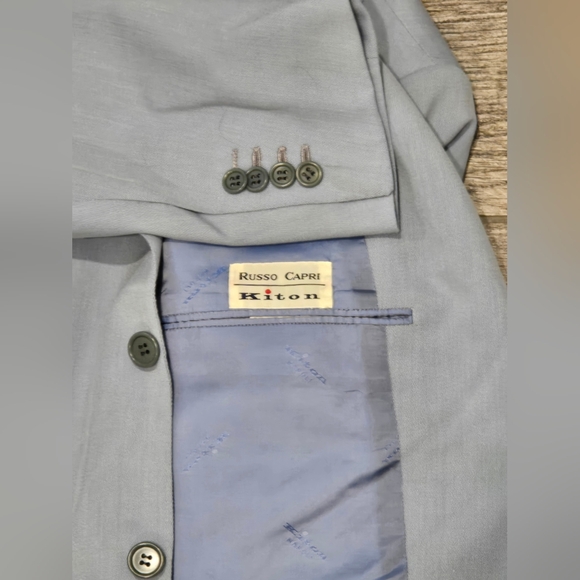 Kiton Light Blue Blazer Jacket 40 R - Picture 3 of 6